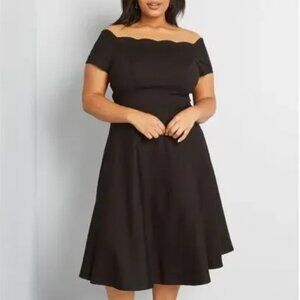 Modcloth Elegant Black Off-Shoulder A-line Dress